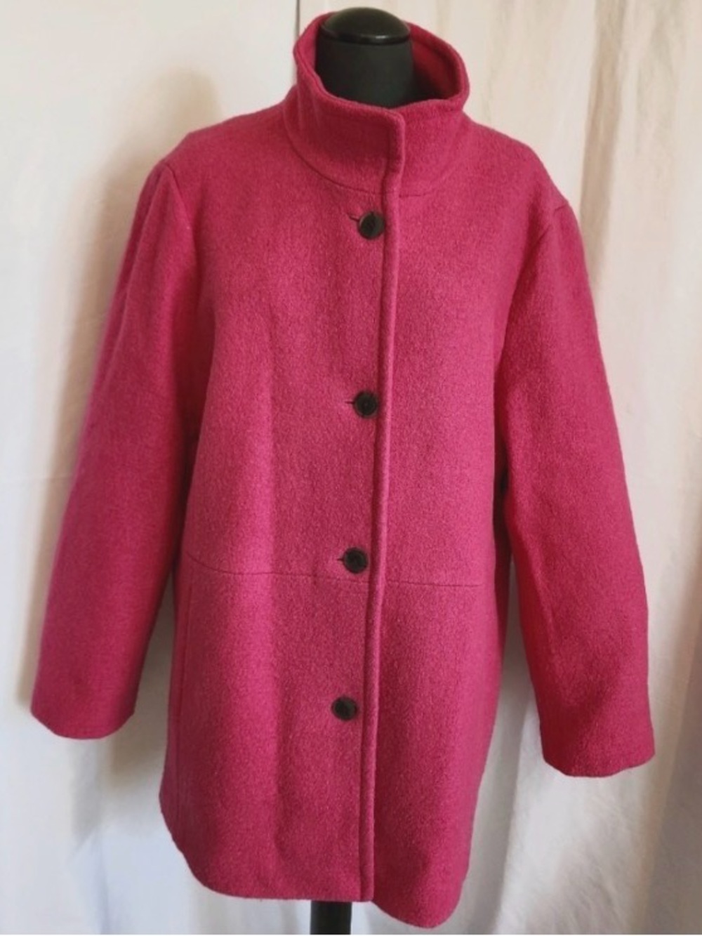 Lands End Women’s Pink Wool Blend Coat Sz 22